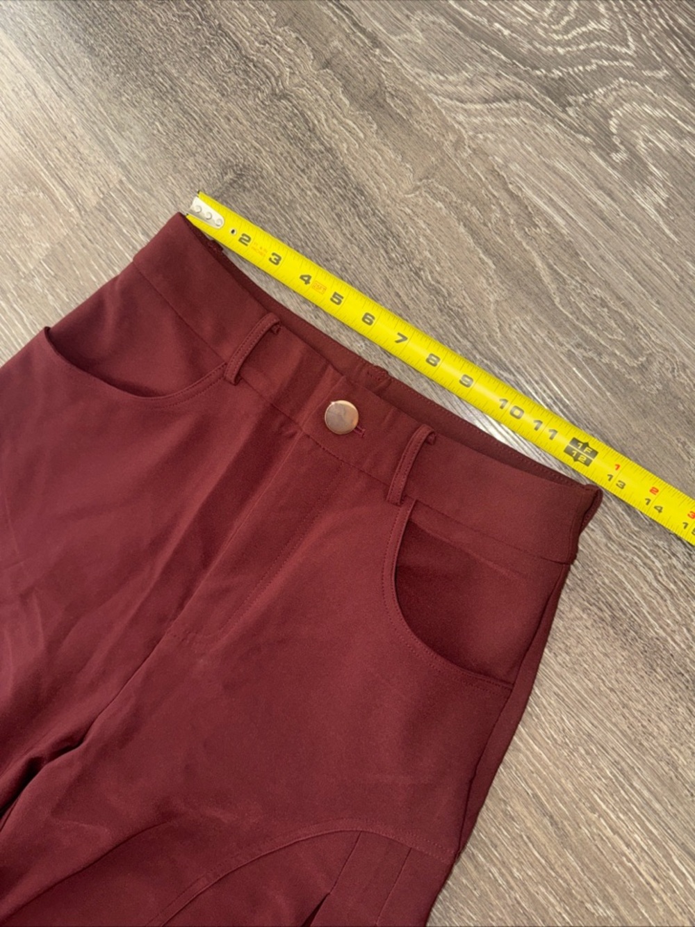 Commense NWT Super Wide Leg Pants Burgundy Size Small High Rise - Picture 2 of 10